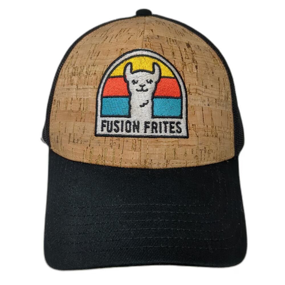 Otto Trucker Hat Brown One Size Cork Mesh Snapback Fusion Frites Llama Patch